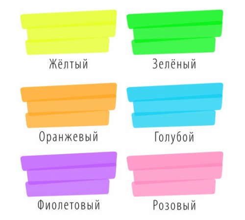 Набор текстовыделителей 6 ЦВЕТОВ, BRAUBERG "ORIGINAL NEON", линия письма 1-5 мм, 152216