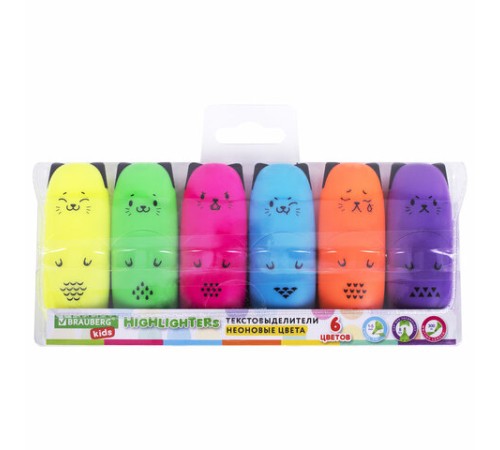 Набор текстовыделителей мини 6 ЦВЕТОВ BRAUBERG KIDS "CUTE CATS NEON", линия 1-5 мм, 152435 Набор текстовыделителей мини 6 ЦВЕТОВ BRAUBERG KIDS "CUTE CATS NEON", линия 1-5 мм, 152435