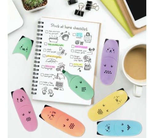 Набор текстовыделителей мини 6 ЦВЕТОВ BRAUBERG KIDS "CUTE CATS PASTEL", линия 1-5 мм, 152436 Набор текстовыделителей мини 6 ЦВЕТОВ BRAUBERG KIDS "CUTE CATS PASTEL", линия 1-5 мм, 152436