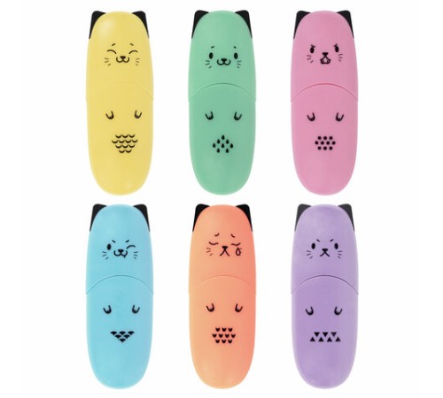 Набор текстовыделителей мини 6 ЦВЕТОВ BRAUBERG KIDS "CUTE CATS PASTEL", линия 1-5 мм, 152436 Набор текстовыделителей мини 6 ЦВЕТОВ BRAUBERG KIDS "CUTE CATS PASTEL", линия 1-5 мм, 152436