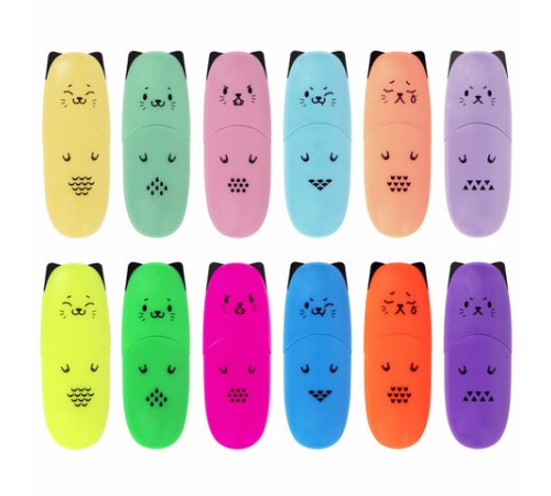 Набор текстовыделителей мини 12 ЦВЕТОВ BRAUBERG KIDS "CUTE CATS", линия 1-5 мм, 152437 Набор текстовыделителей мини 12 ЦВЕТОВ BRAUBERG KIDS "CUTE CATS", линия 1-5 мм, 152437