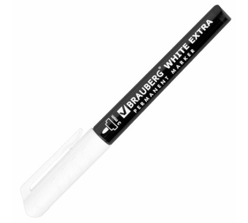 Маркеры перманентные BRAUBERG WHITE EXTRA, БЕЛЫЕ, НАБОР 2 ШТУКИ, круглый наконечник 3 мм, 152489 Маркеры перманентные BRAUBERG WHITE EXTRA, БЕЛЫЕ, НАБОР 2 ШТУКИ, круглый наконечник 3 мм, 152489