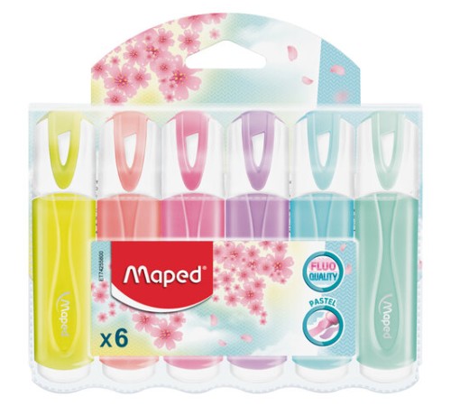 Набор текстовыделителей MAPED 6 шт., АССОРТИ, "FLUO PEP'S Pastel", линия 1-5 мм, 742558 Набор текстовыделителей MAPED 6 шт., АССОРТИ, "FLUO PEP'S Pastel", линия 1-5 мм, 742558