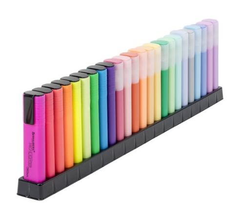 Набор текстовыделителей 24 ЦВЕТА на подставке, BRAUBERG 