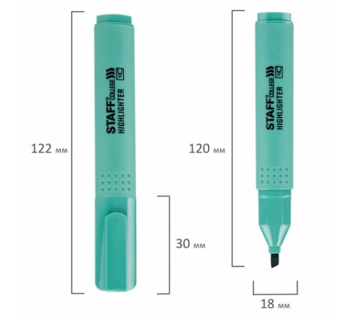 Набор текстовыделителей 4 ПАСТЕЛЬНЫХ ЦВЕТА, АССОРТИ, STAFF College "STICK PASTEL", линия письма 1-4 мм, скошенный наконечник, 152531