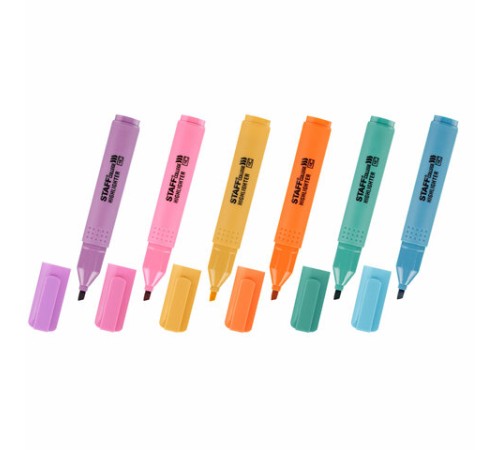 Набор текстовыделителей 6 ПАСТЕЛЬНЫХ ЦВЕТОВ, АССОРТИ, STAFF College "STICK PASTEL", линия письма 1-4 мм, скошенный наконечник, 152532 Набор текстовыделителей 6 ПАСТЕЛЬНЫХ ЦВЕТОВ, АССОРТИ, STAFF College "STICK PASTEL", линия письма 1-4 мм, скошенный наконечник, 152532
