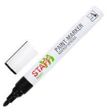 Маркер-краска лаковый (paint marker) 2-4 мм, ЧЕРНЫЙ, НИТРО-ОСНОВА, STAFF PROFIT, для любых поверхностей, 152578