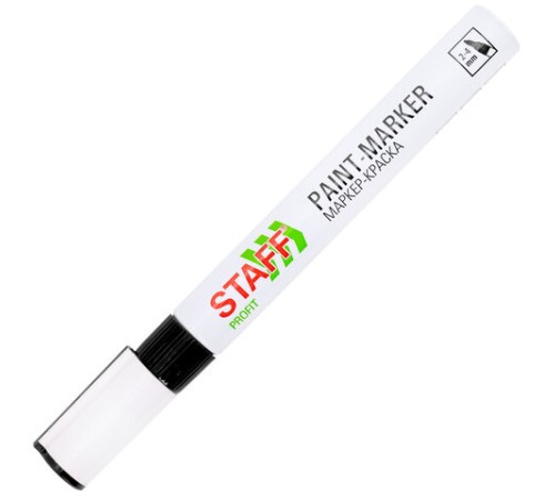 Маркер-краска лаковый (paint marker) 2-4 мм, ЧЕРНЫЙ, НИТРО-ОСНОВА, STAFF PROFIT, для любых поверхностей, 152578