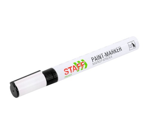Маркер-краска лаковый (paint marker) 2-4 мм, ЧЕРНЫЙ, НИТРО-ОСНОВА, STAFF PROFIT, для любых поверхностей, 152578