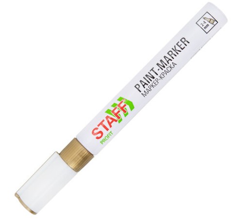 Маркер-краска лаковый (paint marker) 2-4 мм, ЗОЛОТИСТЫЙ, НИТРО-ОСНОВА, STAFF PROFIT, для любых поверхностей, 152579 Маркер-краска лаковый (paint marker) 2-4 мм, ЗОЛОТИСТЫЙ, НИТРО-ОСНОВА, STAFF PROFIT, для любых поверхностей, 152579