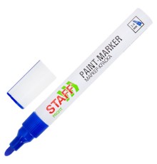 Маркер-краска лаковый (paint marker) 2-4 мм, СИНИЙ, НИТРО-ОСНОВА, STAFF PROFIT, для любых поверхностей, 152581