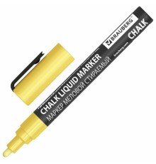 Маркер меловой CHALK LIQUID MARKER, ЗОЛОТИСТЫЙ, 3 мм, стираемый, BRAUBERG 
