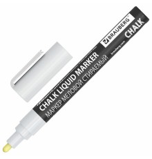 Маркеры меловые CHALK LIQUID MARKER, БЕЛЫЕ, НАБОР 3 шт., 3 мм, СТИКЕРЫ В ПОДАРОК, BRAUBERG, 152595