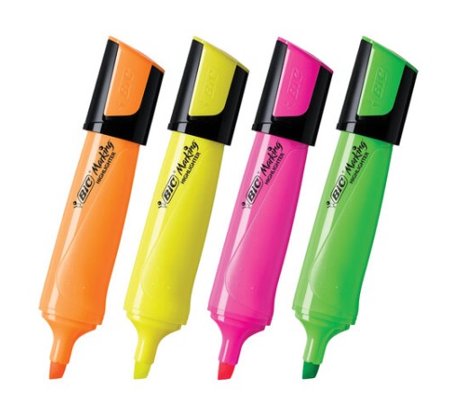 Набор текстовыделителей BIC "Flat" 4 шт., АССОРТИ, линия 1,7-4,8 мм, 943652