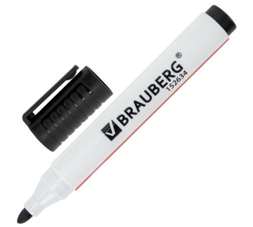Маркер стираемый для белой доски ЧЕРНЫЙ, BRAUBERG "ULTRA WHITEBOARD MARKER", 3 мм, с клипом, 152634 Маркер стираемый для белой доски ЧЕРНЫЙ, BRAUBERG "ULTRA WHITEBOARD MARKER", 3 мм, с клипом, 152634