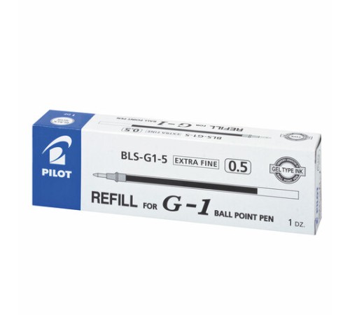 Стержень гелевый PILOT, 128 мм, ЧЕРНЫЙ, узел 0,5 мм, линия письма 0,3 мм, BLS-G1-5