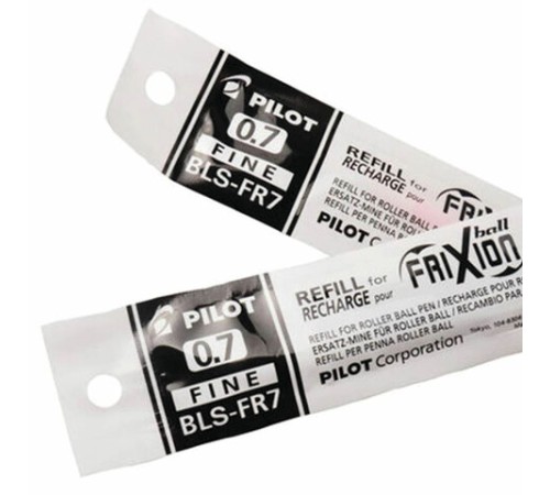 Стержень стираемый гелевый PILOT, 111 мм, ЧЕРНЫЙ, узел 0,7 мм, линия письма 0,35 мм, BLS-FR-7