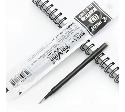 Стержень стираемый гелевый PILOT, 111 мм, ЧЕРНЫЙ, узел 0,7 мм, линия письма 0,35 мм, BLS-FR-7