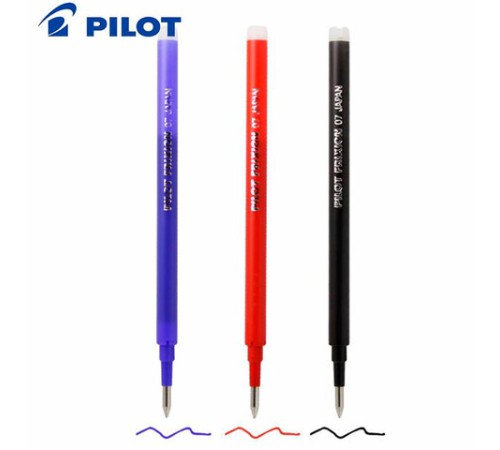 Стержень стираемый гелевый PILOT, 111 мм, ЧЕРНЫЙ, узел 0,7 мм, линия письма 0,35 мм, BLS-FR-7