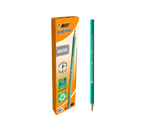 Карандаш чернографитный BIC, 1 шт., "Evolution", HB, корпус зеленый, 8803112 Карандаш чернографитный BIC, 1 шт., "Evolution", HB, корпус зеленый, 8803112