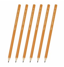 Карандаши чернографитные KOH-I-NOOR, НАБОР 6 шт., 2Н-2В, без резинки, заточенные, 1696/6, 1696006041TE