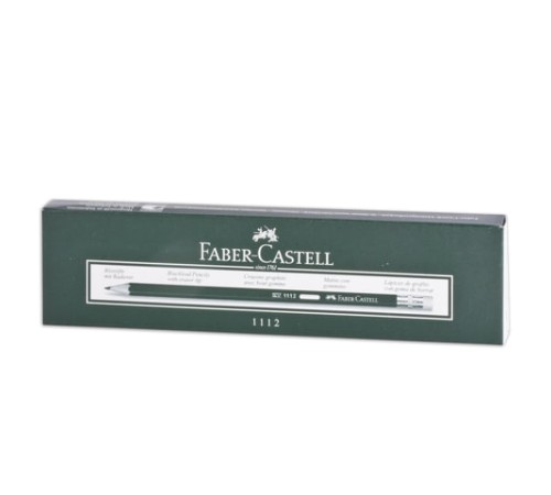 Карандаш чернографитный FABER-CASTELL, 1 шт., "1112", НВ, с ластиком, корпус черный, 111200 Карандаш чернографитный FABER-CASTELL, 1 шт., "1112", НВ, с ластиком, корпус черный, 111200