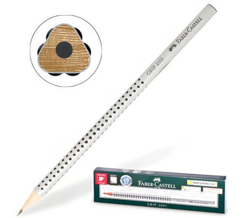 Карандаш чернографитный FABER-CASTELL, 1 шт., "Grip 2001", НВ, трехгранный, 117000 Карандаш чернографитный FABER-CASTELL, 1 шт., "Grip 2001", НВ, трехгранный, 117000