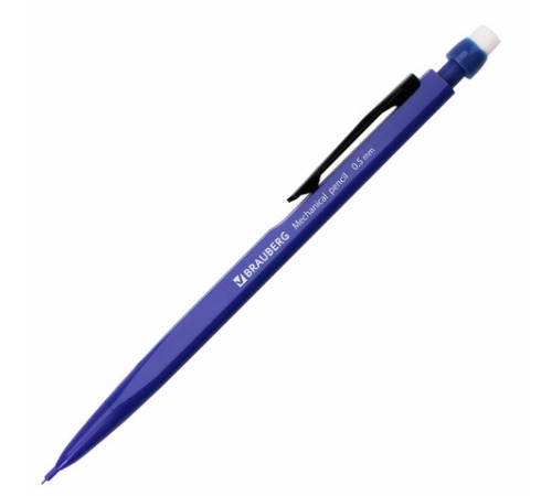 Карандаш механический 0,5 мм, BRAUBERG "Classic", ластик, корпус ассорти, 180398