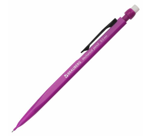 Карандаш механический 0,5 мм, BRAUBERG "Classic", ластик, корпус ассорти, 180398