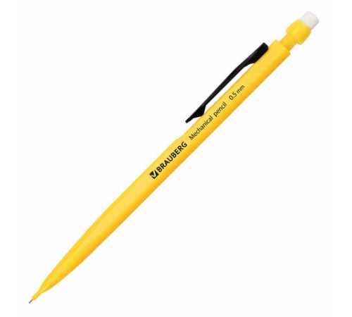 Карандаш механический 0,5 мм, BRAUBERG "Classic", ластик, корпус ассорти, 180398