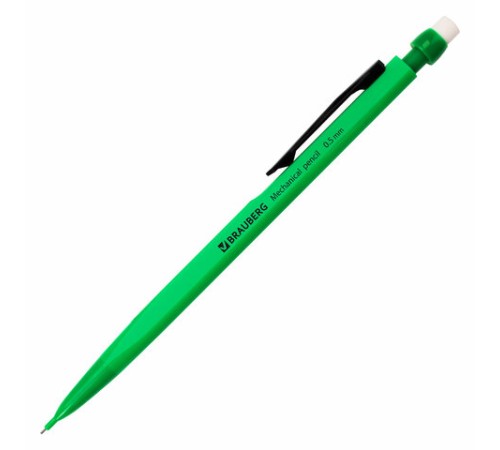 Карандаш механический 0,5 мм, BRAUBERG "Classic", ластик, корпус ассорти, 180398