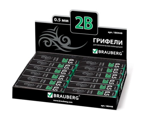 Грифели запасные 0,5 мм, 2B, BRAUBERG, КОМПЛЕКТ 20 шт., "Black Jack", 180448 Грифели запасные 0,5 мм, 2B, BRAUBERG, КОМПЛЕКТ 20 шт., "Black Jack", 180448