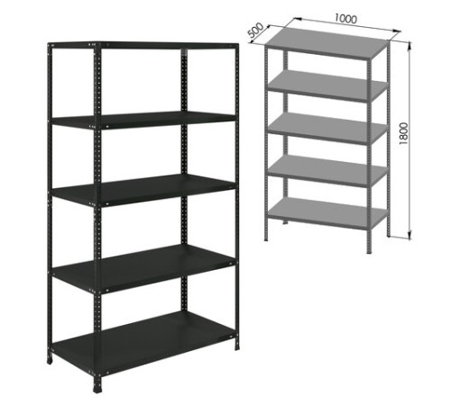 Стеллаж металлический BRABIX "ГРАФИТ MS KD-180/50-5", лофт, 1800х1000х500 мм, 5 полок, 291270, S240BR145593 Стеллаж металлический BRABIX "ГРАФИТ MS KD-180/50-5", лофт, 1800х1000х500 мм, 5 полок, 291270, S240BR145593