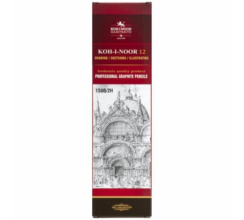 Карандаш чернографитный KOH-I-NOOR 1500, 1 шт., 2H, корпус желтый, заточенный, 150002H01170RU Карандаш чернографитный KOH-I-NOOR 1500, 1 шт., 2H, корпус желтый, заточенный, 150002H01170RU