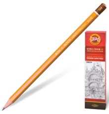 Карандаш чернографитный KOH-I-NOOR 1500, 1 шт., 5H, корпус желтый, заточенный, 150005H01170