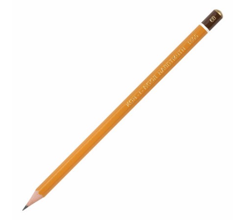 Карандаш чернографитный KOH-I-NOOR 1500, 1 шт., 6B, корпус желтый, заточенный, 150006B01170RU Карандаш чернографитный KOH-I-NOOR 1500, 1 шт., 6B, корпус желтый, заточенный, 150006B01170RU