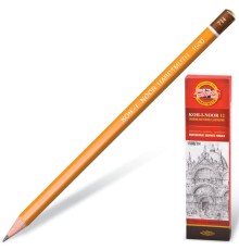 Карандаш чернографитный KOH-I-NOOR 1500, 1 шт., 7H, корпус желтый, заточенный, 150007H01170