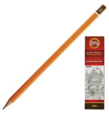 Карандаш чернографитный KOH-I-NOOR 1500, 1 шт., 9H, корпус желтый, заточенный, 150009H01170