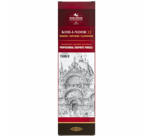 Карандаш чернографитный KOH-I-NOOR 1500, 1 шт., B, корпус желтый, заточенный, 150000B01170RU Карандаш чернографитный KOH-I-NOOR 1500, 1 шт., B, корпус желтый, заточенный, 150000B01170RU
