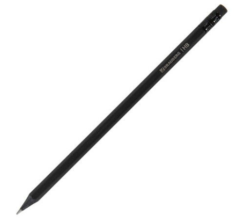 Карандаши чернографитные BRAUBERG НАБОР 6 шт., "Black Jack", НВ, с резинкой, черные, дерево, заточенные, 180608 Карандаши чернографитные BRAUBERG НАБОР 6 шт., "Black Jack", НВ, с резинкой, черные, дерево, заточенные, 180608