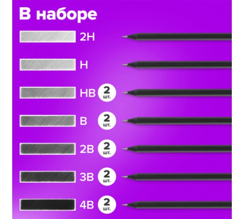 Карандаши чернографитные BRAUBERG НАБОР 12 шт., "Black Jack", 2Н-4В, без резинки, черные, дерево, заточенные, 180620 Карандаши чернографитные BRAUBERG НАБОР 12 шт., "Black Jack", 2Н-4В, без резинки, черные, дерево, заточенные, 180620