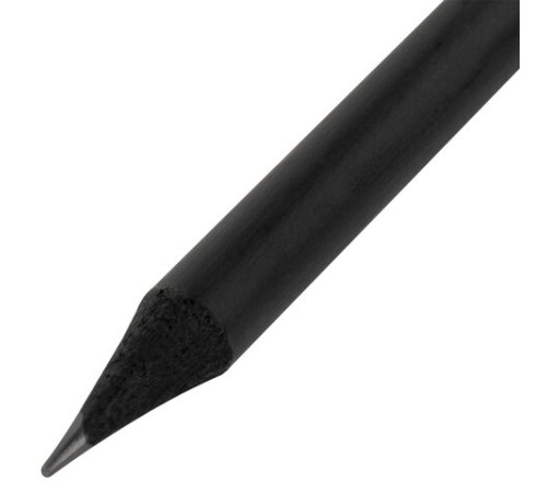 Карандаш чернографитный BRAUBERG, 1 шт., "Black Wood", НВ, с ластиком ассорти, черное дерево, заточенный, 180629