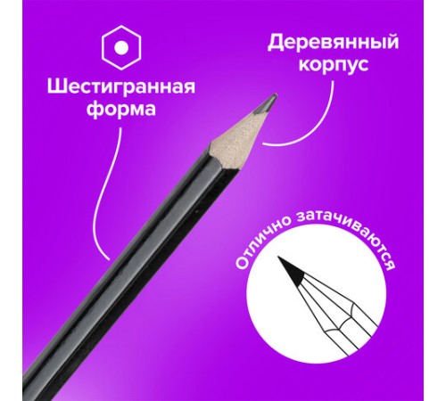 Карандаши чернографитные разной твердости НАБОР 12 штук, 5H-5B, BRAUBERG "Line", 180652 Карандаши чернографитные разной твердости НАБОР 12 штук, 5H-5B, BRAUBERG "Line", 180652