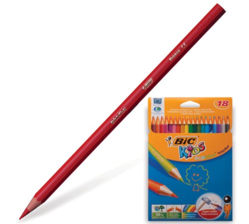 Карандаши цветные пластиковые BIC (Франция) "Evolution", 18 цветов, заточенные, в картонной упаковке с европодвесом, 829728, 9375173 Карандаши цветные пластиковые BIC (Франция) "Evolution", 18 цветов, заточенные, в картонной упаковке с европодвесом, 829728, 9375173