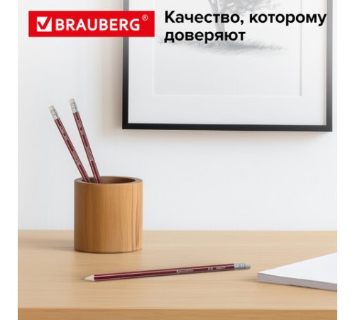 Карандаши чернографитные BRAUBERG НАБОР 12 шт., "ZTX", HB, с резинкой, красный корпус, картонная упаковка, 180671 Карандаши чернографитные BRAUBERG НАБОР 12 шт., "ZTX", HB, с резинкой, красный корпус, картонная упаковка, 180671