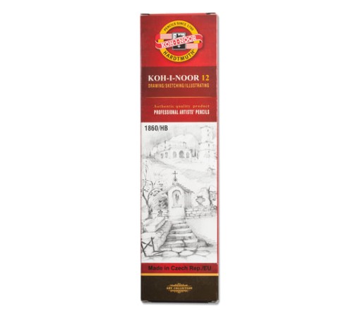 Карандаш чернографитный KOH-I-NOOR 1860, 1 шт., HB, корпус серый, 18600HB00104 Карандаш чернографитный KOH-I-NOOR 1860, 1 шт., HB, корпус серый, 18600HB00104