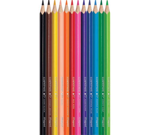 Карандаши цветные MAPED (Франция) "Color'Peps Star", 12 цветов, трехгранные, грифель 3 мм, натуральное дерево, 183212 Карандаши цветные MAPED (Франция) "Color'Peps Star", 12 цветов, трехгранные, грифель 3 мм, натуральное дерево, 183212