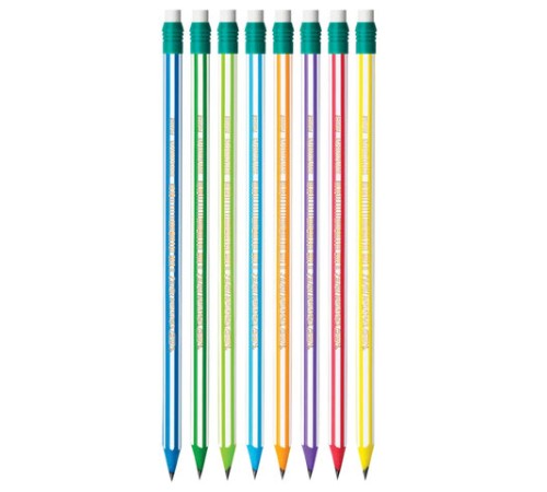Карандаш чернографитный BIC, 1 шт., "Evolution Stripes", HB, с ластиком, корпус ассорти, 8960342 Карандаш чернографитный BIC, 1 шт., "Evolution Stripes", HB, с ластиком, корпус ассорти, 8960342