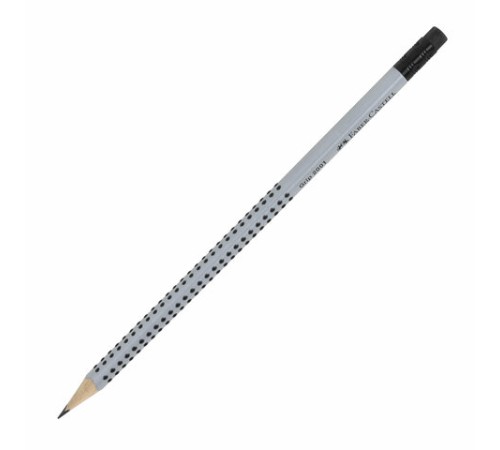 Карандаш чернографитный FABER-CASTELL, 1 шт., "Grip 2001", HB, трехгранный, с ластиком, 117200