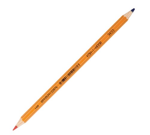 Карандаш двухцветный КРАСНО-СИНИЙ, KOH-I-NOOR, 1 шт., шестигранный, грифель 3,2 мм, натуральное дерево, 3433, 34330EG001KS Карандаш двухцветный КРАСНО-СИНИЙ, KOH-I-NOOR, 1 шт., шестигранный, грифель 3,2 мм, натуральное дерево, 3433, 34330EG001KS